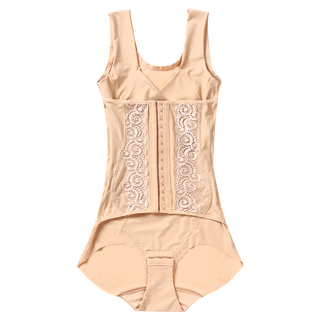 塑身衣, 中機能半身束衣, 前領U型設計, 挺背交叉設計, 寬肩布面設計, V型美背設計, 58%尼龍 42%萊卡, 膚色, S