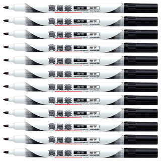 PLATINUM 白金牌 速乾筆 WP-15 12支, 油性 細字 萬用筆, 黑色, 1盒