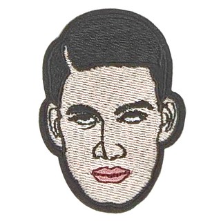 刺繡貼紙 1張 可黏可燙可縫, 大男白眼 多色