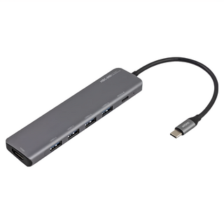 INTOPIC 廣鼎 六合一Type-C多功能集線器, USB3.2, 4K 60FPS HDMI輸出, Type-C PD孔供電最高100W, HBC-660, 35 x 136 x 12.5mm, 1個