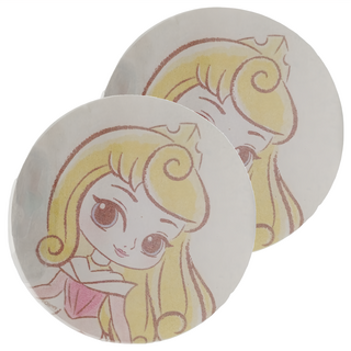 收納王妃 迪士尼公主童話風珪藻土杯墊 圓形, 睡美人 白色, 2個