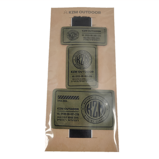KZM OUTDOOR 徽章 工業風LOGO 3個, 軍綠色, 1包