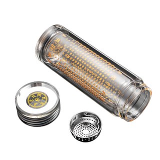 雙層加厚可濾茶玻璃瓶, 藥師, 360ml, 1個