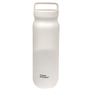 cook power 鍋寶 手提內陶瓷保溫保冷瓶 780ml, 304不鏽鋼內膽, 黑陶瓷易潔層, 防燙杯口蓋, 便攜式提把, 白色, 1個