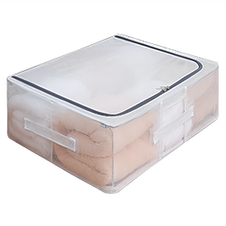 德利生活 超大透明防水床底收納箱 中(50 x 40 x 15cm) 臥室收納, 透明, 1個