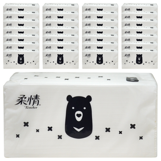 柔情 連續抽取式花紋衛生紙 經典款, 200張, 64包