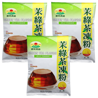 FAIRSEN 惠昇食品 茉綠茶凍粉, SGS檢驗合格，台灣製造，全素可用，美食無負擔, 1kg, 3包
