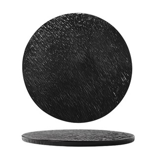 WANDU 瓦讀 石紋平板展示圓盤 簡約時尚 提升餐桌品味, 黑色, 1個