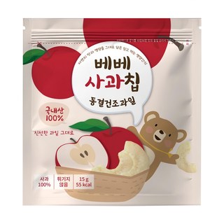 bebe貝兒 冷凍乾燥水果 蘋果 韓國產, 1包, 15g