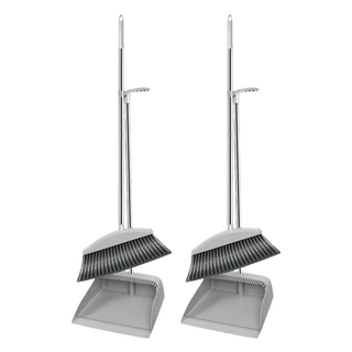 掃把畚箕組合 一般款 灰色 2組 (掃把84 x 28cm + 畚箕24 x 23 x 72cm) 居家清潔好幫手