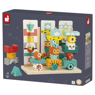 Janod 雨林大冒險 跟我這樣做 堆疊積木玩具 激發想像力與創造力, 1盒