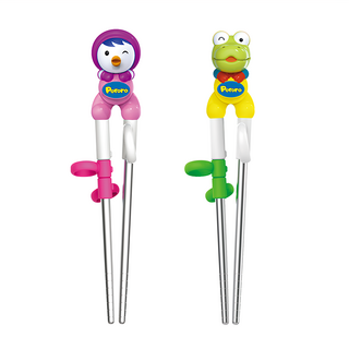 Edison Pororo 學習筷2件組, ABS塑膠, 304不鏽鋼, 貝蒂款+卡龍款, 1組