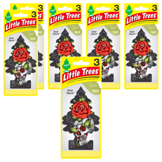 Little Trees 小樹香片 刺青玫瑰 無毒專利香味 適用於車內/家庭/辦公室 香味持久自然, 7g, 6片