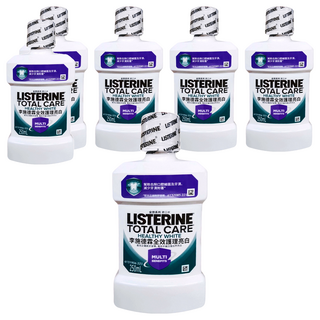 LISTERINE 李施德霖 全效護理亮白漱口水 250ml, 有效去除牙漬, 減少牙漬形成, 含氟化物, 強化牙齒健康, 6瓶
