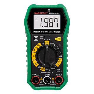 MASTECH 邁世 數位萬用錶 MS830N, 2000 Counts 顯示, 電阻測量範圍從 200Ω 到 20MΩ, 1個