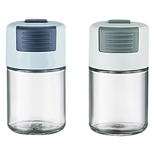 萊昂定量鹽 顏色隨機 定量控鹽 透明玻璃 易清潔, 玻璃瓶, 2個