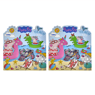 Peppa Pig 造型閃亮貼紙包 簡潔包裝方便攜帶, 2組, 粉紅豬小妹 玩耍篇 藍色