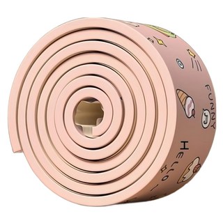 Couselect 軟彈直角兒童防撞條 NBR泡棉保護條/桌角墊, 微笑青蛙 粉色, 1捲