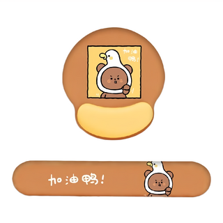 HONG JIN 宏晉 可愛卡通矽膠護腕鍵鼠墊, 加油鴨, 1個