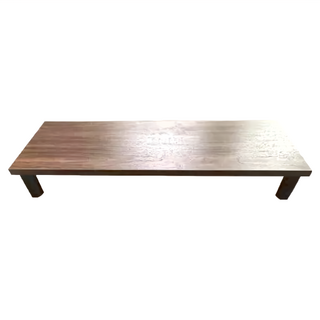 LiFArt MIT木紋加寬螢幕鍵盤架 60x20x9cm MDF板、實木腳座, 胡桃木色