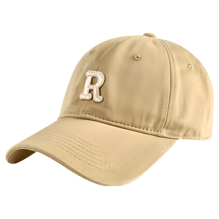 帽圍棒球帽 棉質彎檐 米色/黑色/灰色/藏青/咖啡棕/酒紅, 加大, 淺卡其