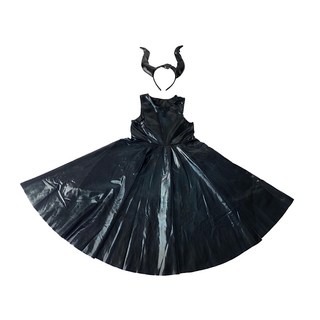 Kori Deer 可莉鹿 黑魔女女童萬聖節服裝3件組洋裝+披風+髮箍 萬聖派對角色扮演服裝