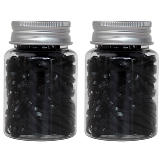 gloss&glow 方便保管橡皮筋髮圈 200條, 黑色, 2罐