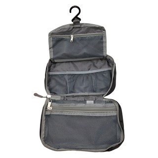 《TRAVELON》防潑水三層盥洗化妝包(黑)|化妝包 收納包 沐浴小包 盥洗收納包