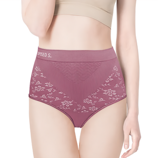 SPEED S. 緹花石墨烯能量微整褲, 高腰, 確效抗菌, 高彈力, 透氣乾爽, M~L, 粉色
