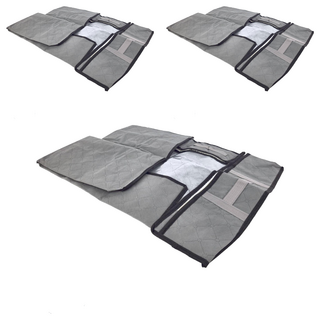 TAILI 太力 牛津布床底收納袋 防潮衣物整理箱 床底置物箱 270g, 灰色, 3個