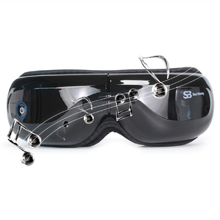 Smart Bearing 智慧魔力 熱敷氣囊舒壓音樂眼罩, 5種按摩模式 石墨烯發熱, 黑色, SB-E02K