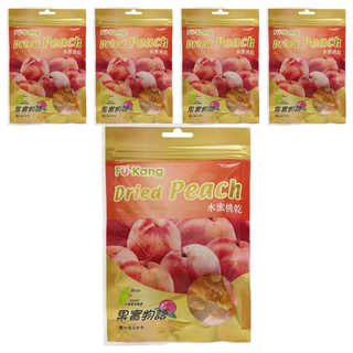 果實物語 水蜜桃乾，台灣老字號蜜餞品牌, 採烘培技術, 低糖、無添加色素、無添加防腐劑及無添加糖精, 60g, 5包