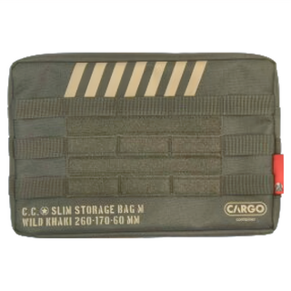 CARGO container 工業風戰術包，帶拉鍊，魔鬼氈，織帶環，尺寸260x170x60mm, 軍綠色, 1個