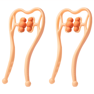 MICHAEL FITNESS 麥克健身 六輪頸部按摩器 加長款 橘色 2個 圓球組可拆卸 深度按摩
