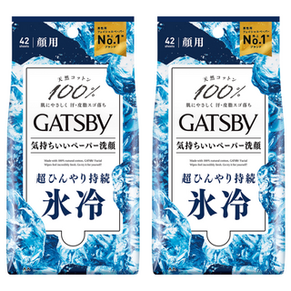 GATSBy 涼感濕紙巾 冰感型 42張, 2包, 199g