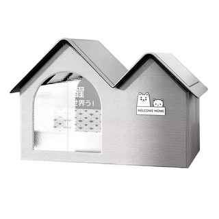 skylife 寵物空調屋 送10個冰袋+2個吸水棉袋 防水布料 防曬抗風 大空間, 中號, 灰色, 1組