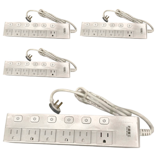 MAX STAR 太星電工 蓋安全七開六插滑蓋電腦線 按壓式開關, 1.8m, 4條, 白色