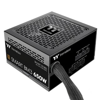 thermaltake 曜越 Smart BM3 650W 銅牌半模組電源供應器 - 優質日系電解電容, 扁平式半模組線材, 1個