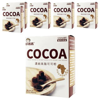 FAIRSEN 惠昇食品 好媽媽 濃純高脂可可粉, 無添加砂糖, 含膳食纖維, 採用非洲迦納豆, 可製作飲料、冰淇淋, 6盒, 200g