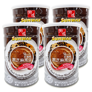 SUNWAY 鄉味 多穀粉 黑芝麻黑豆, 4罐, 500g, 16份