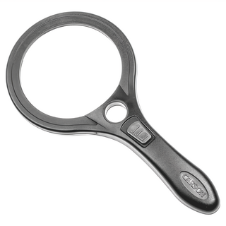 CARSON 卡薾紳 LED聚焦放大鏡 2.5x 3顆超亮COB LED燈 7倍聚光點 兩種亮度設定, Black, 1個