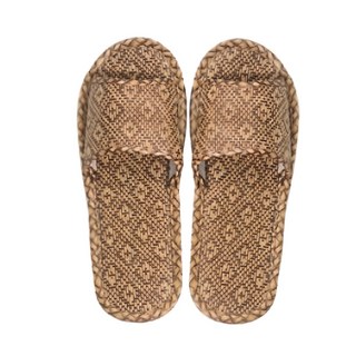 AXIS 艾克思 菱格紋藤草四季涼爽透氣室內拖鞋, 棕色, 36-37(250mm), 1雙