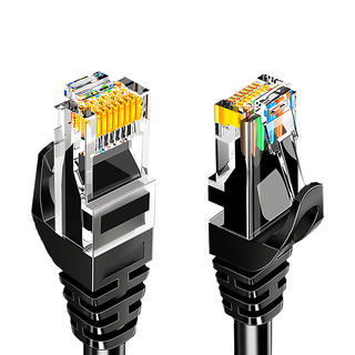 山澤 Cat.6 1000Mbps高速傳輸十字骨架八芯雙絞網路線, 10m, 黑色, 1條