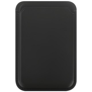 SINJIMORU 磁力強化 MagSafe M 比卡 皮革卡夾, 黑色, 1個