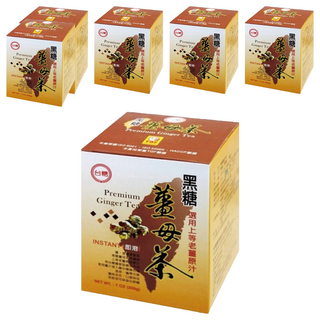 台糖黑糖薑母茶, 特選老薑母汁, 薑味濃郁, 冬季必備, 20g, 10包, 6盒