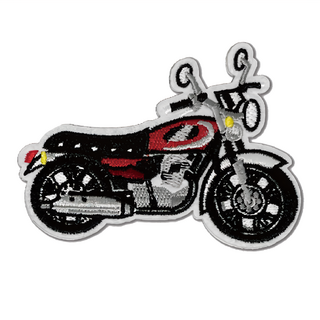 Hi 你好 刺繡貼紙 可黏 可燙 可縫, 檔車紅, 1張