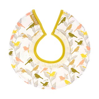 Roaze 柔仕 純真系列 日系圍兜 29.2 x 29.2cm 3個月以上, 樹梢小鳥 白色 + 黃色, 1件, 1件