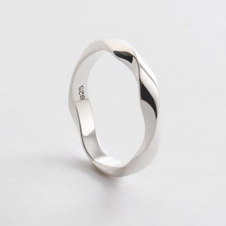 Shoveoff 扭轉造型925銀戒指 SVR-605 14號(17.2mm), 銀色