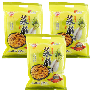 Onlyone 海龍王 菜脯餅, 台灣特產, 素食, 140g, 3袋