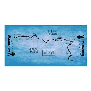 EAMKEVC 伊凱文 中央山脈大縱走系列登山頭巾 彈性纖維快乾 吸濕排汗透氣 EL全效抗UV, 50 x 51cm, 南一段